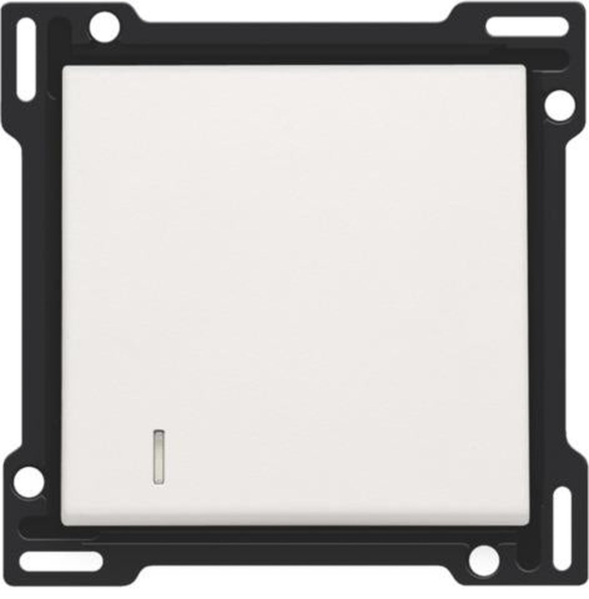 Finishing set with indicator light for single switch or push-button, white