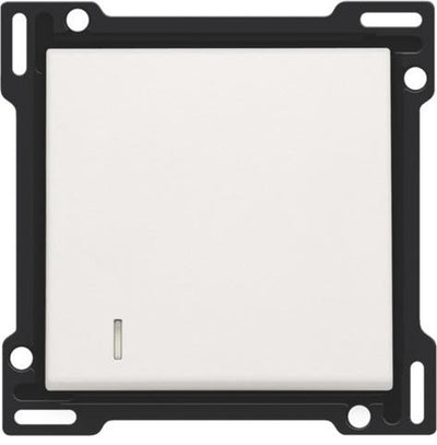 Finishing set with indicator light for single switch or push-button, white