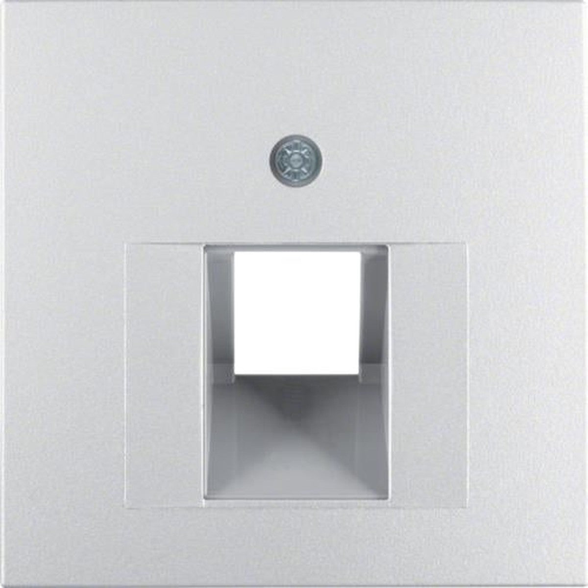 Berker S.1 / B.3 / B.7 Mat aluminium afdekplaat voor enkele computeraansluiting