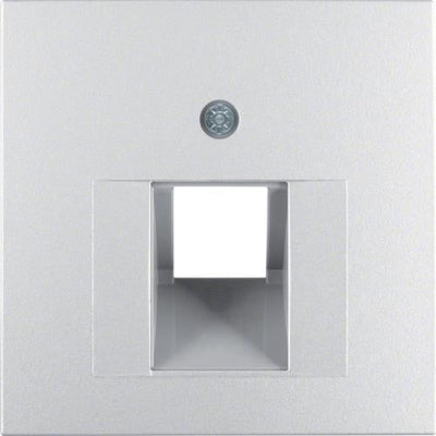 Berker S.1 / B.3 / B.7 Mat aluminium afdekplaat voor enkele computeraansluiting