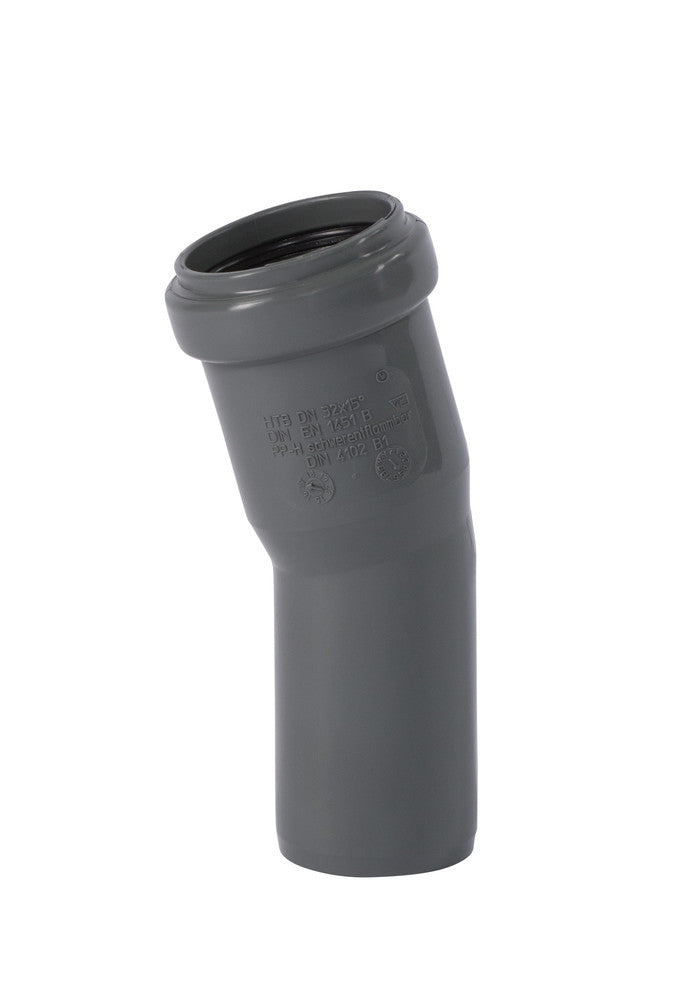 Ostendorf Kunststoffe HT-Safe B bend 15° PP D 75 mm grey