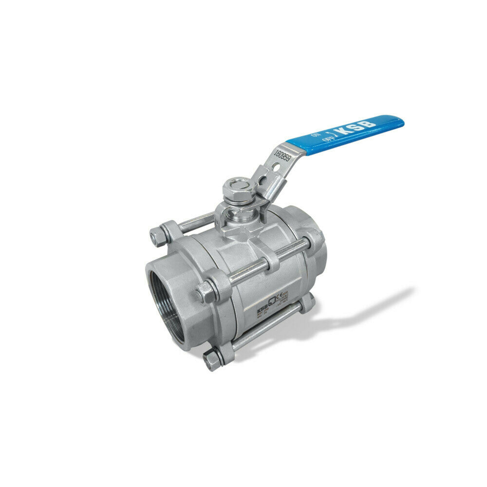 KSB kogelkraan wartelmoer zwevende kogel roestvrij staal PTFE zitting 1/2"
