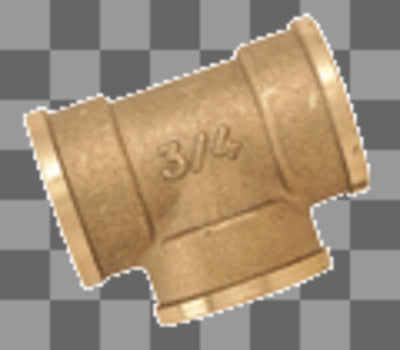 T-stuk messing aansluiting koperen buis 6/4"DDD