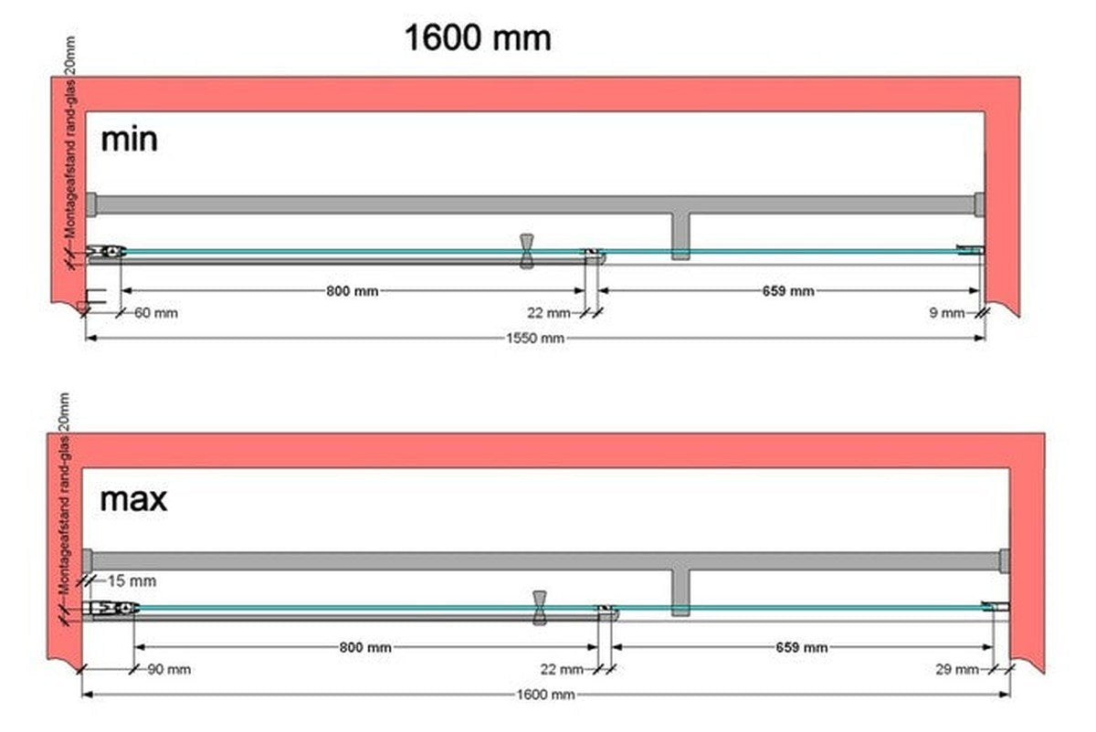Van Marcke Pina XL Design porte pivotante 1600x2000mm poli