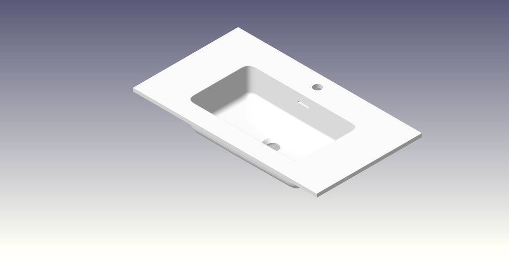 Van Marcke Pierro tablette avec 1lavabo intégré 1 trou 805x15x460mm blanc mat