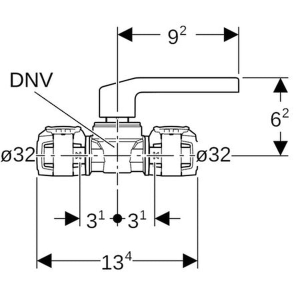 Geberit FlowFit vanne à bille à sertir D32
