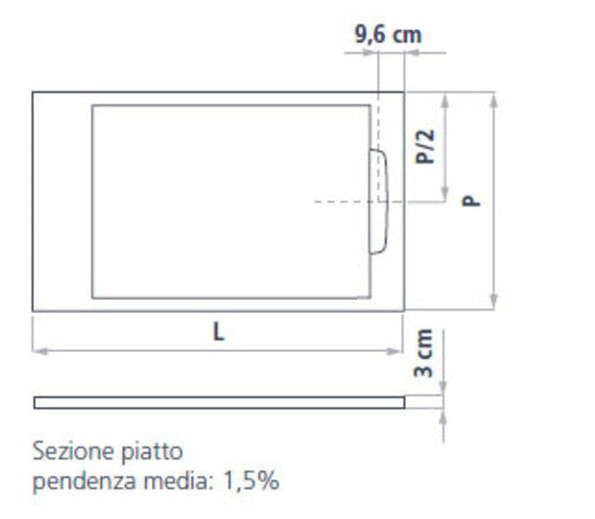 Receveur de douche Arblu Easystone 80x140 cm gris iceberg