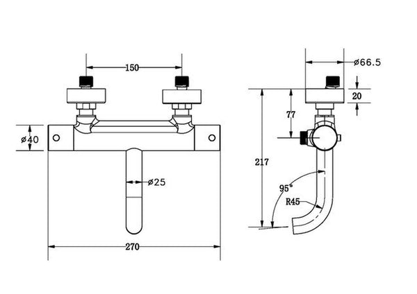 Van Marcke Lana mitigeur bain thermostatique chrome