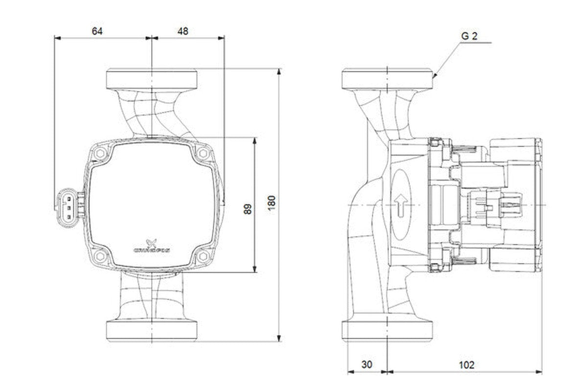 Grundfos Alpha1 GO 32-80 180mm Circulating Pump