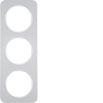 Berker R.1 3-voudig afdekplaatje, aluminium/poolwit