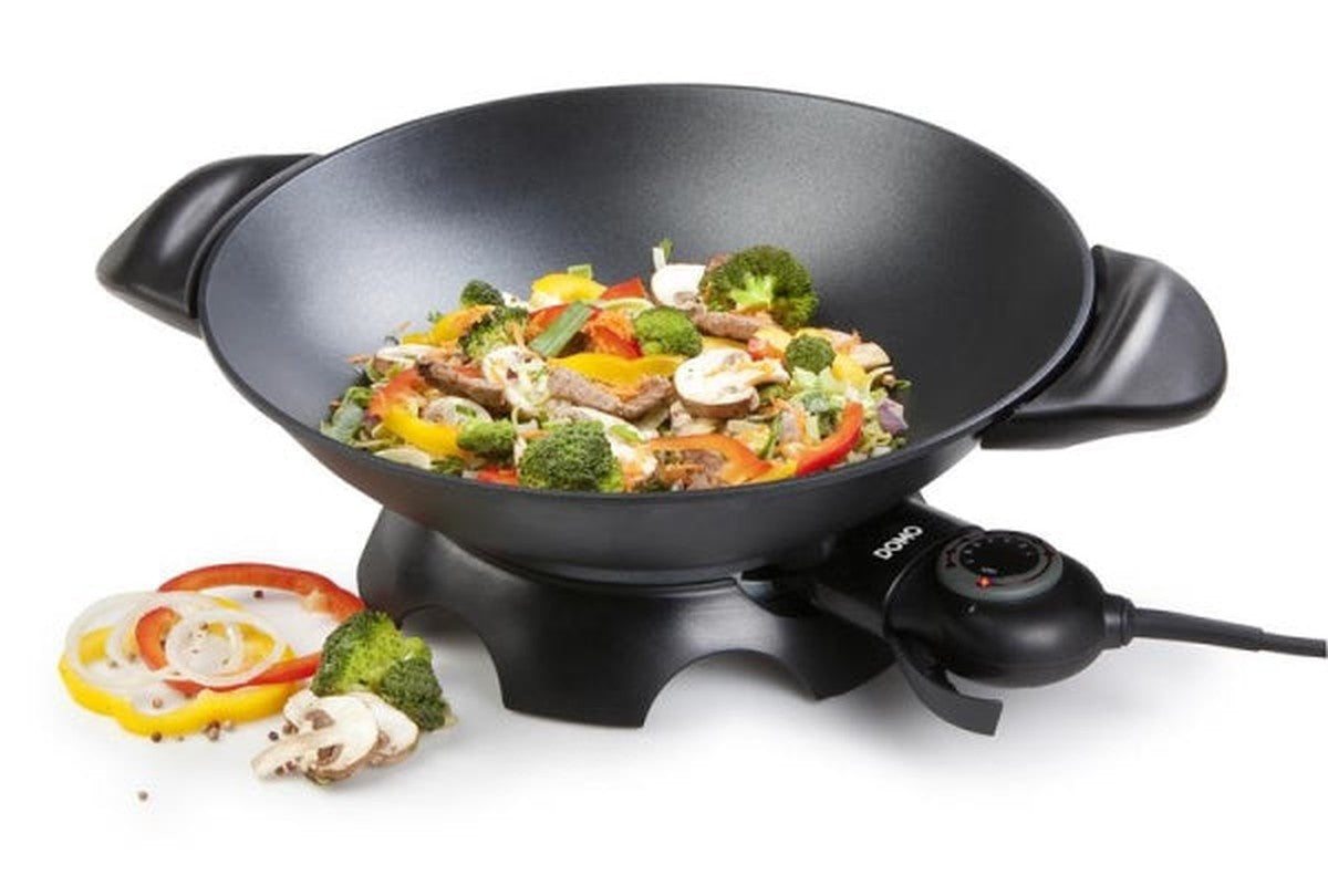 Wok + couvercle en verre - 5L