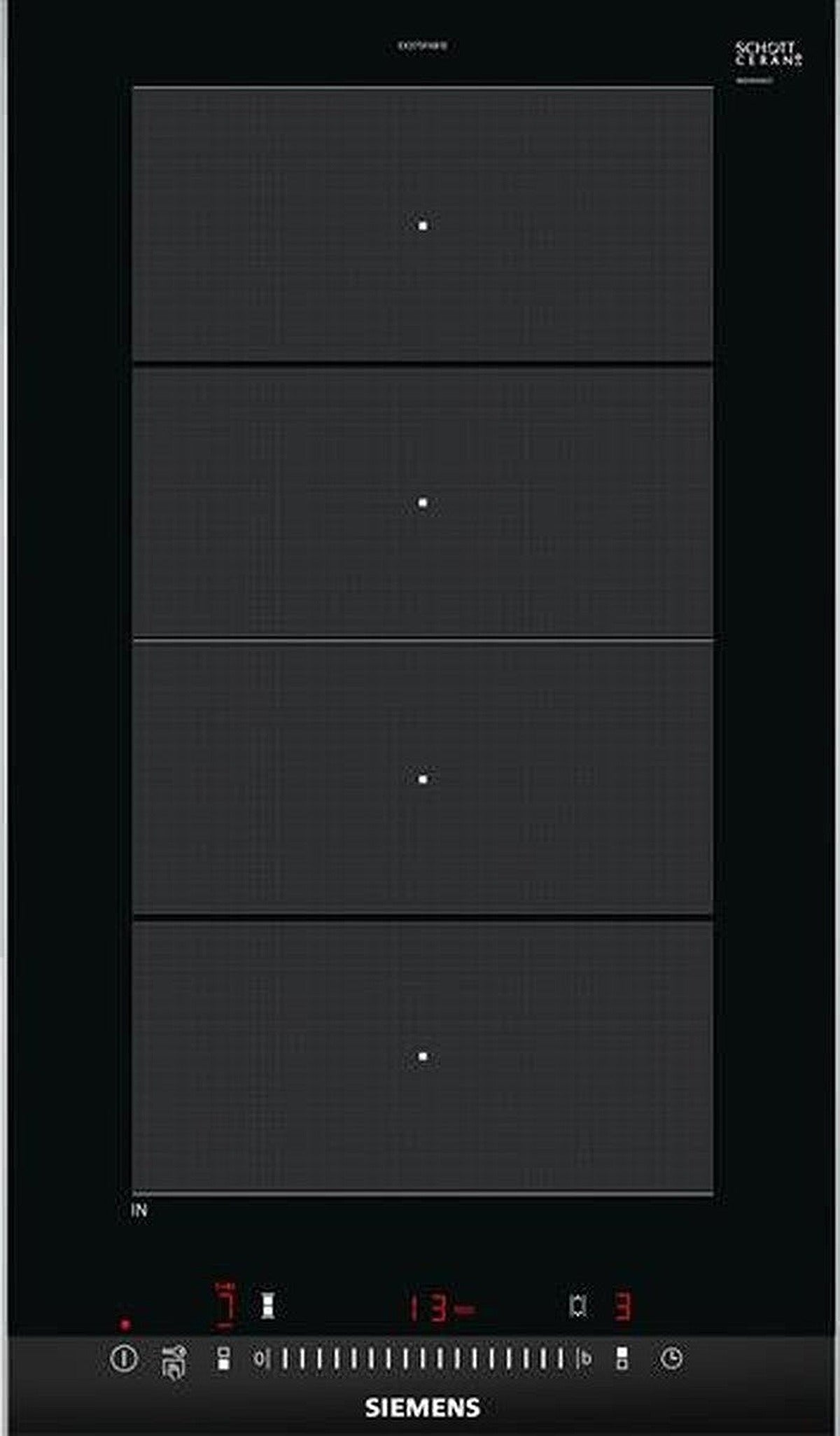 IQ700 domino 30cm hob, flexInduction, 2 zones, 1 flexZone, touchSlider with 17 power levels