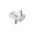ENSEMBLE LAVE-MAINS ALONI ESSI COMPLET – AVEC LAVE-MAINS DROITE, ROBINET, BONDE DE VIDANGE ET SIPHON – BLANC BRILLANT - CHROME
