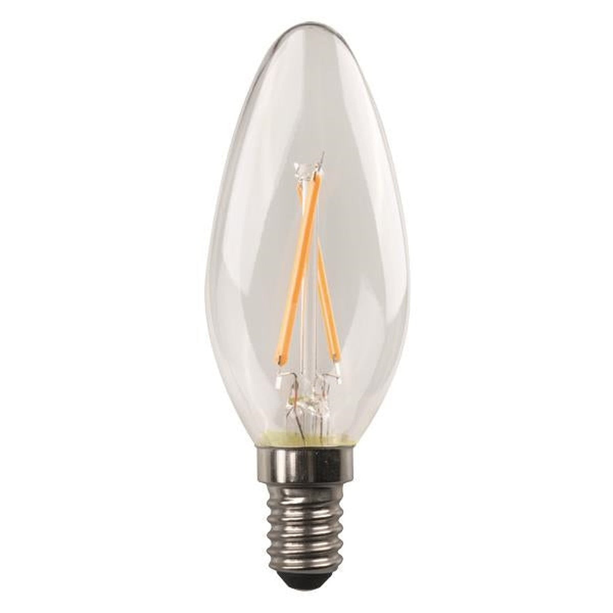 Lampe LED C37 à filament croisé 2,5 W E14 2700 K