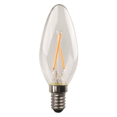 Lampe LED C37 à filament croisé 2,5 W E14 2700 K