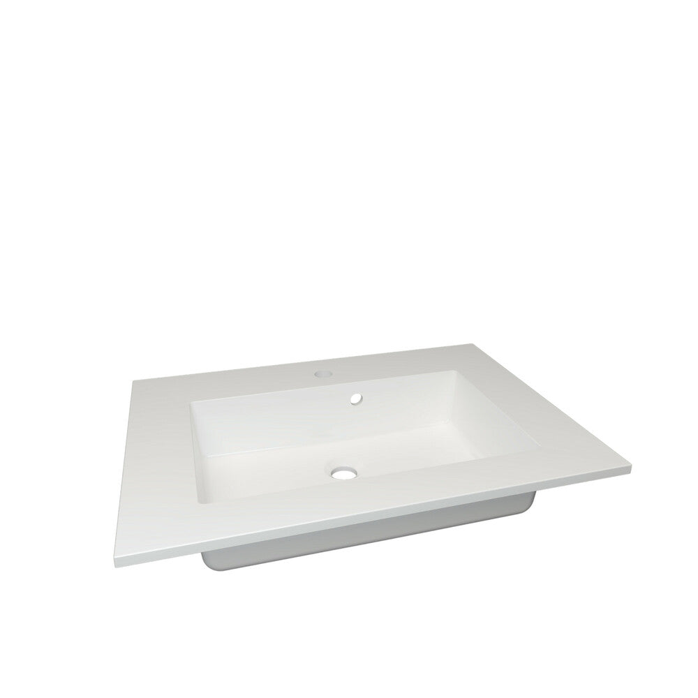 Van Marcke Don II tablette intégrée avec 1 lavabo encastré 700 x 500 mm blanc