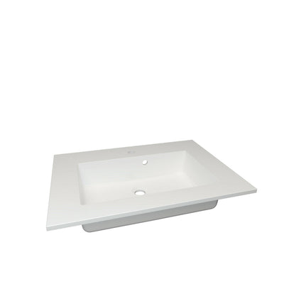 Van Marcke Don II tablette intégrée avec 1 lavabo encastré 700 x 500 mm blanc