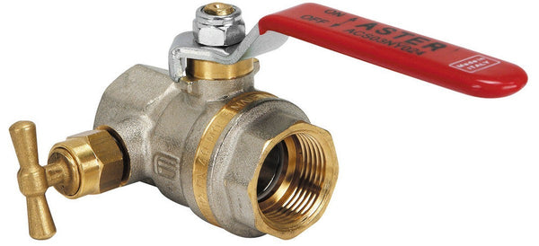 Effebi robinet à bille avec purgeur passage intégral manette longue FF 6/4"