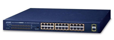 Switch Planète 24 ports 10 / 100 / 1000T 802.3at PoE, 2 ports 1000X SFP, 52Gbit/s, 38,6Mpps, 2,85kg