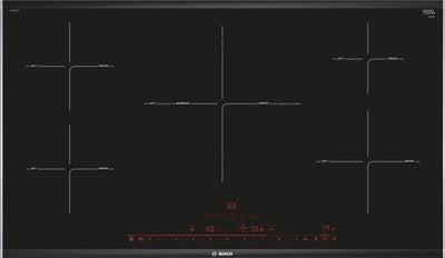 Table de cuisson serie 8 induction 90cm, PowerInduction, 5 zones, triple PowerZone 4,4kW, DirectSele