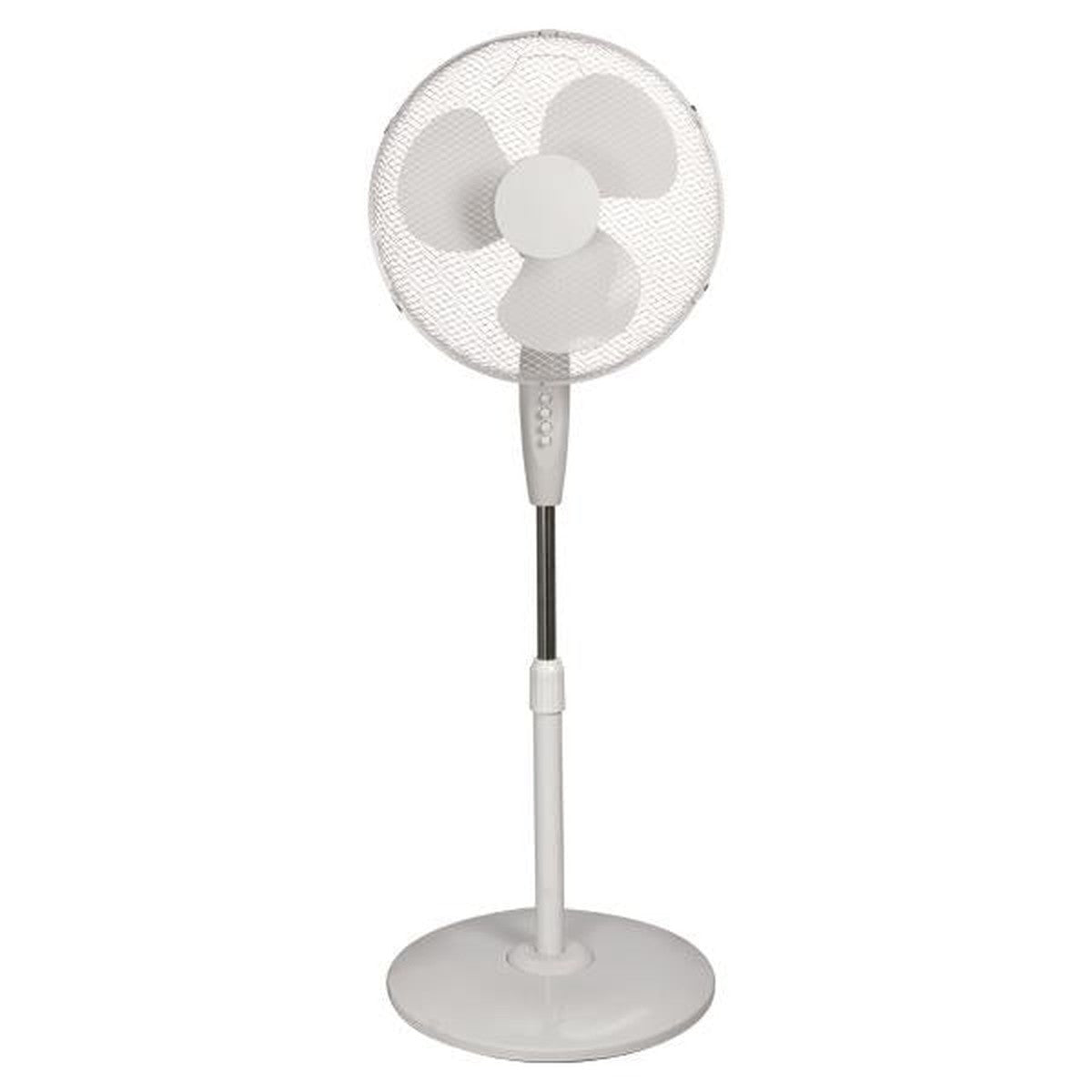 Ventilateur sur pied Blanc avec base ronde diamètre 43 60W