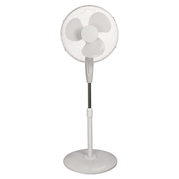 Ventilateur sur pied Blanc avec base ronde diamètre 43 60W