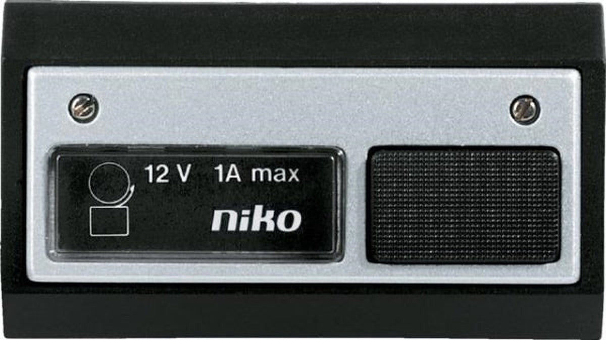 Niko contrôle d'accès - sonnette 12V~1A avec lampe, Noir / Aluminium
