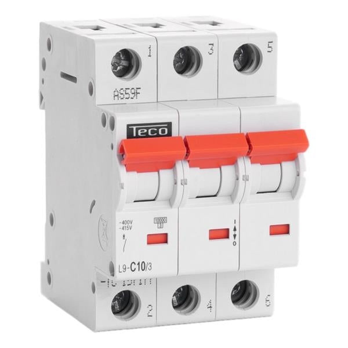 Disjoncteur 3 pôles 10A courbe C 10kA