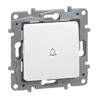 Niloé poussoir porte - étiquette 6A - 250V Blanc / Crème à vis