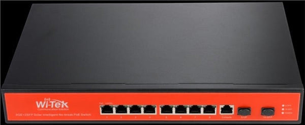 Witek 8 - port gigabit PoE + 2 - port gigabit SFP managed ethernet switch with UPS & solar controlle