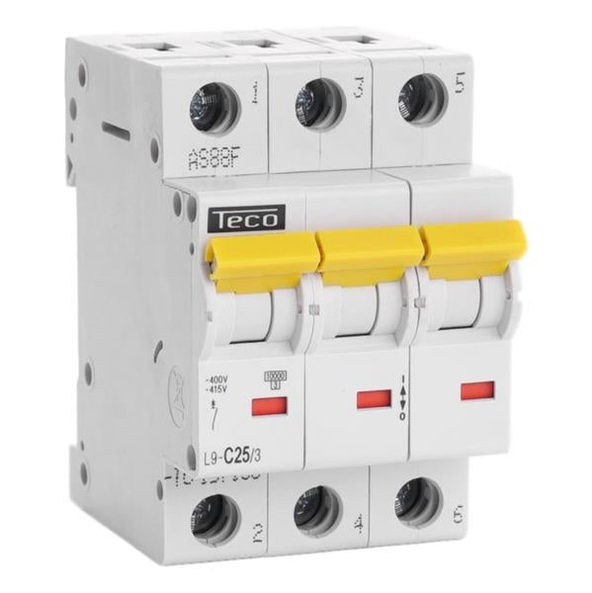 Circuit breaker 3-pole 25A 10kA C-curve