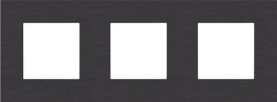 Triple face plate, 71mm center-to-center distance, Niko Pure Alu Black brushed