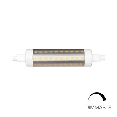 R7S tubulaire 118mm powerled dimmable 9W 230Vac 360° 935lm 3000K 118 x 23mm