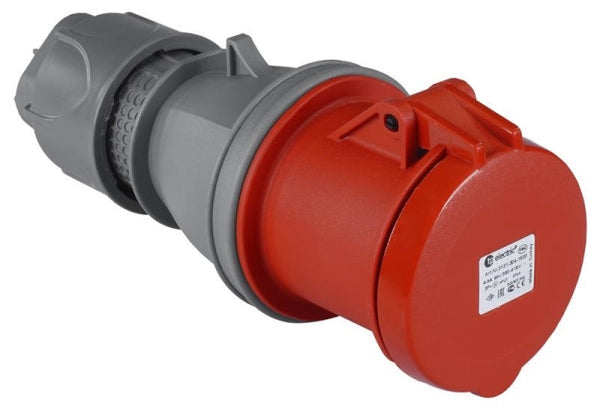 Fiche CEE femelle 5 x 63A avec contact pilote 380 - 415Vac Rouge IP44