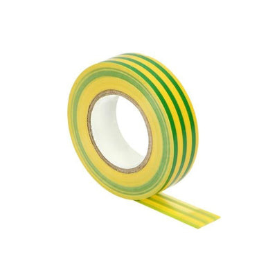Isolatietape, vlamvertragend, groen/geel, 19 mm breed, 0,13 mm dik, 20 m lang