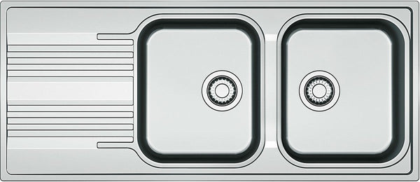 Évier Encastre Smart Franke 2BACS+EGOUTTOIR 116x50 Inclus Set évacuation avec siphon
