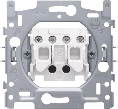 Socle pour interrupteur double allumage, 10AX / 250Vac