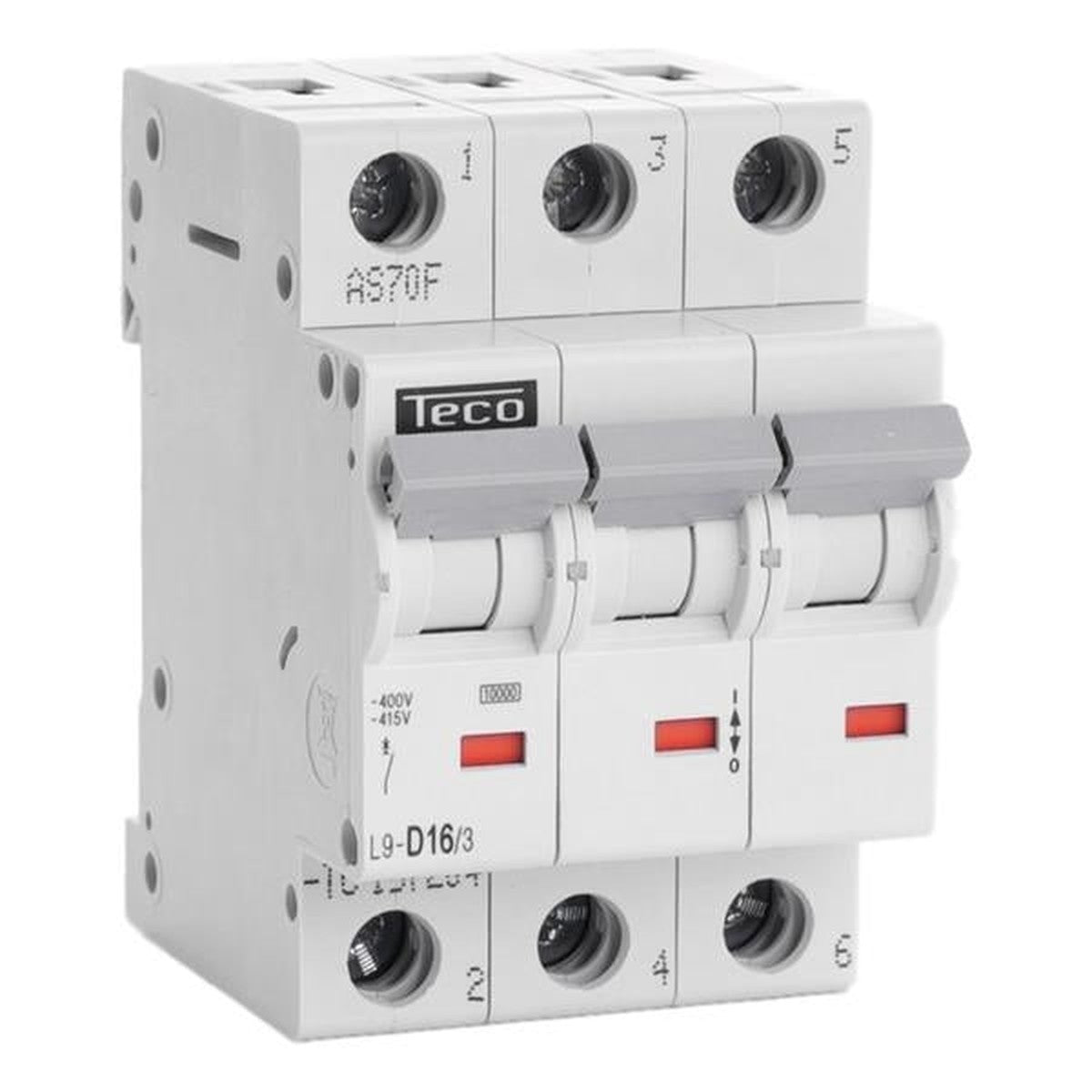 3-pole circuit breaker 16A 10kA D-curve