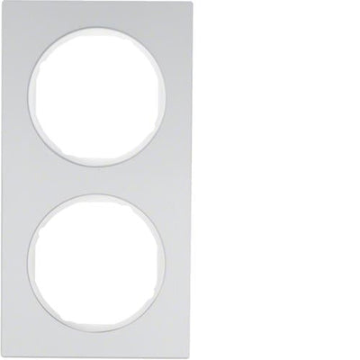 Berker R.3 2-voudig afdekplaatje, aluminium / poolwit