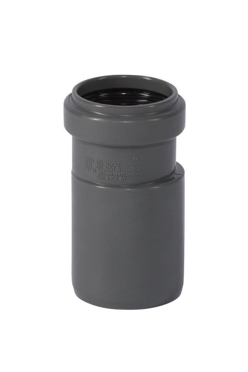 Ostendorf Kunststoffe HT-Safe R verloopstuk excentrisch PP D 90/75 mm grijs