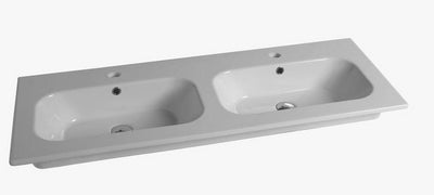 Van Marcke Cettina Twin Porcelain Countertop with 2 Sinks 1210x465x170mm White
