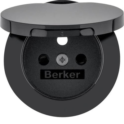Berker R.1 / R.3 Zwarte Glanzende Klepdop Afwerkingssets