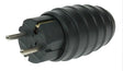 2-polige stekker + mannelijke T-connector - 16A - IP44 - Zwart - rubber