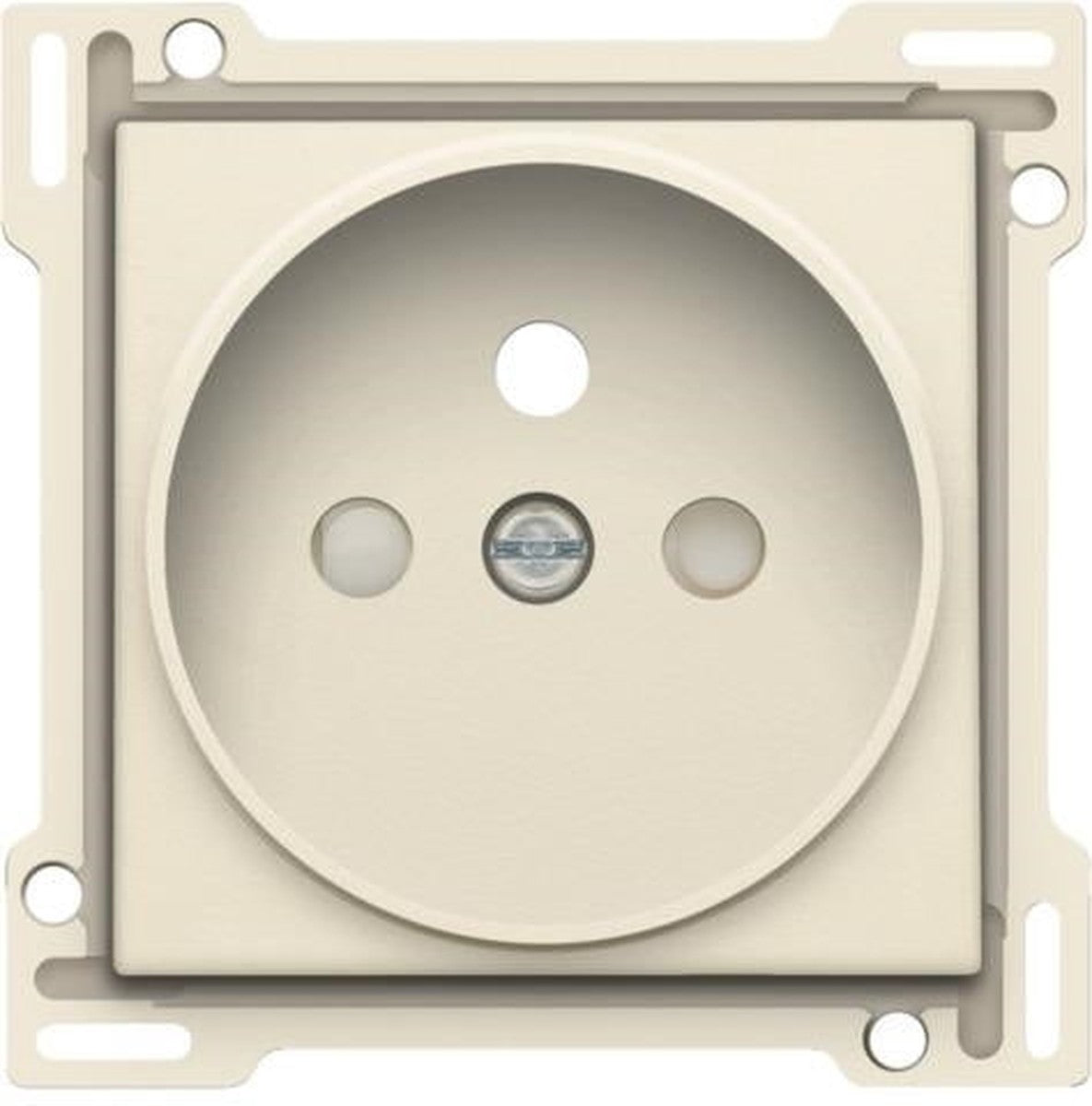 Set de finition pour prise de courant avec broche de terre et sécurité - enfants 21mm Creme