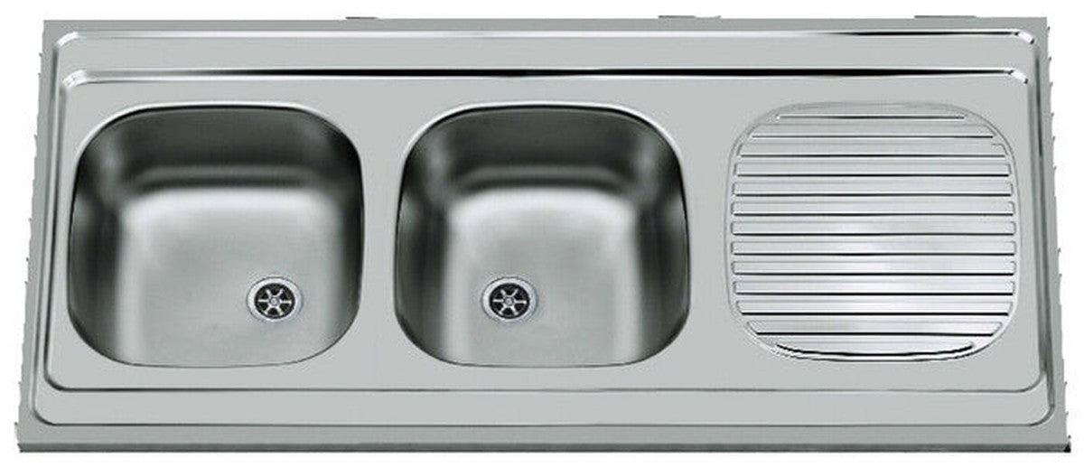 intro Bordeaux évier 2 bacs égouttoir inox réversible 1200x600mm