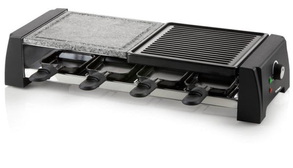 Pierre à cuire - gril - raclette - 1200 Watt - 8 personnes