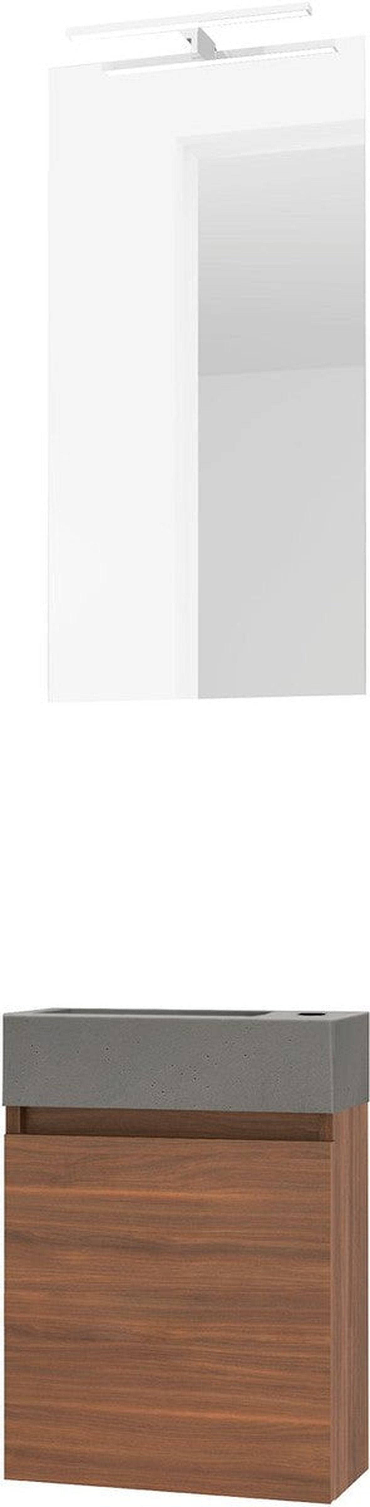 LA-M.FORM-M.CONCRETE/1DR/MIR/WALNUT LED LIGHT