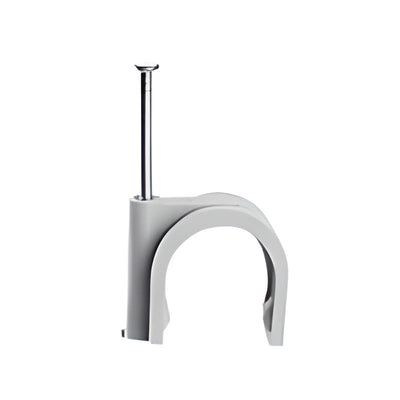 Attache fixfor câble rond 22mm Gris Ral 7035 - pointe 50mm