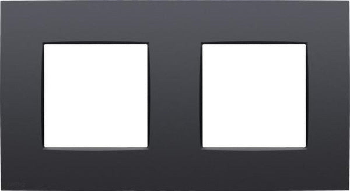 Double cover plate with a center distance of 71mm, Niko intense Anthracite coated color