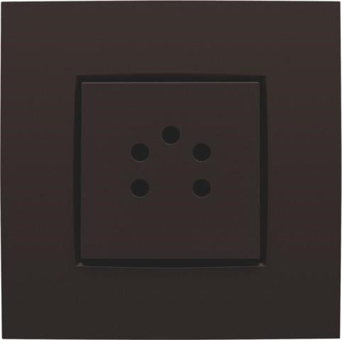 Finishing set for five-pole telephone jack, dark brown
